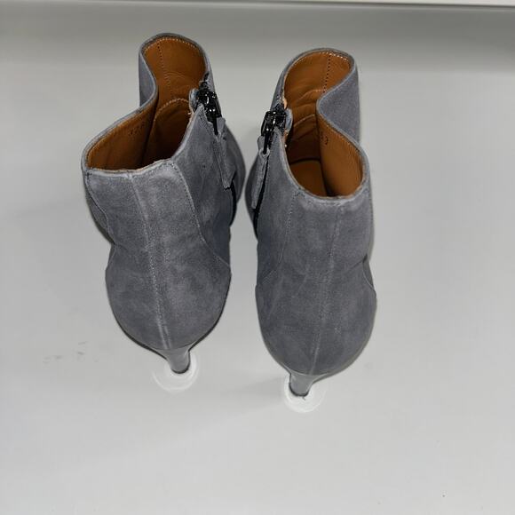 Aquatalia Gray Suede Ankle Boots – Pointed Toe, Leather Lined, Size 7, Italy - Picture 3 of 6